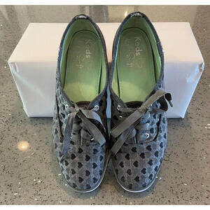 Taylor Swift Keds Charcoal Hearts Sneakers Shoes Women’s Size 6.5  / 37 EURO